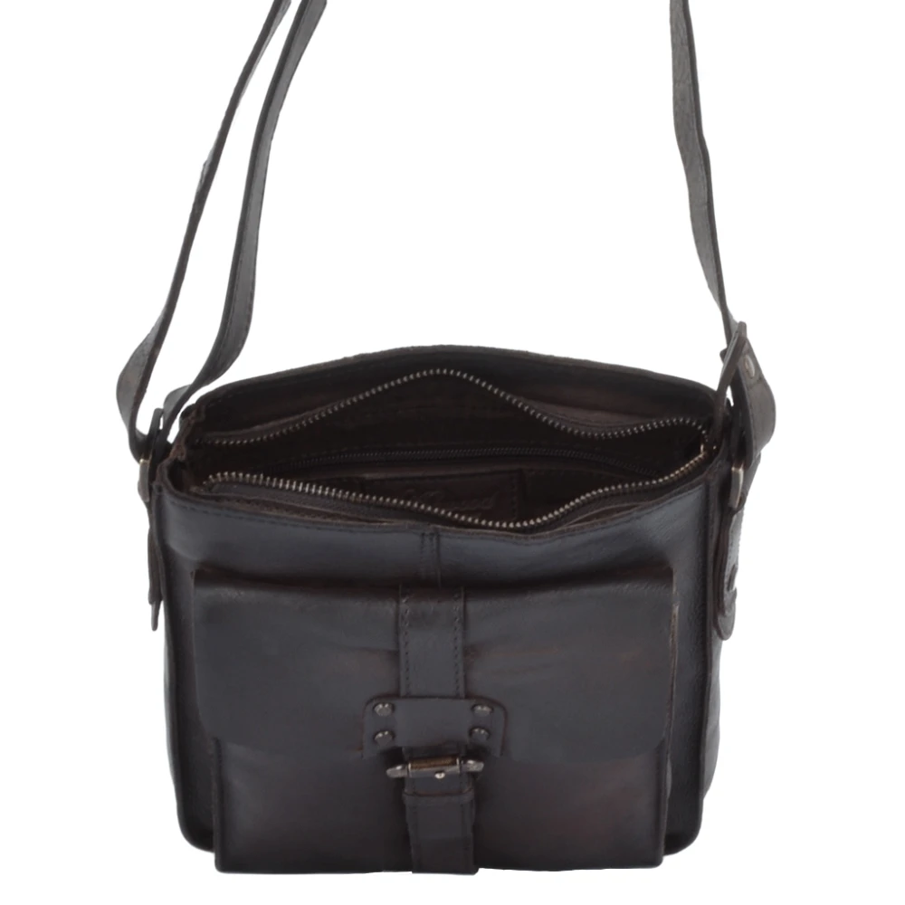 Small Vintage Leather Travel Bag Brown : 7993 6 Small Vintage Leather Travel Bag Brown : 7993 - Image 4