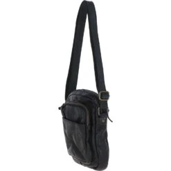 Small Vintage Wash Leather Travel Bag Black : GIN -Luxe Style Central small vintage wash leather travel bag black gin p6187 22232 image