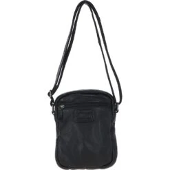 Small Vintage Wash Leather Travel Bag Black : GIN -Luxe Style Central small vintage wash leather travel bag black gin p6187 22233 image