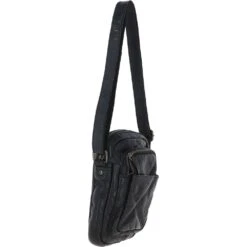 Small Vintage Wash Leather Travel Bag Black : GIN -Luxe Style Central small vintage wash leather travel bag black gin p6187 22234 image