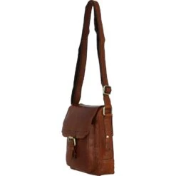 Small Vintage Wash Leather Travel Bag Tan: G-31 -Luxe Style Central small vintage wash leather travel bag tan g 31 p3910 16858 image