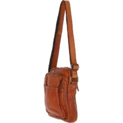 Small Vintage Wash Leather Travel Bag Tan : GIN -Luxe Style Central small vintage wash leather travel bag tan gin p6188 22236 image