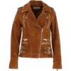 Split Suede Biker Jacket Tan: Rebel -Luxe Style Central split suede biker jacket tan rebel p5465 19739 image