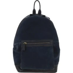 Suede And Leather Luxury Backpack Navy : Tucker