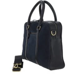 Suede And Leather Luxury Laptop Bag Navy : Winston -Luxe Style Central suede and leather luxury laptop bag navy winston p4327 18433 image