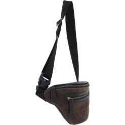 Suede And Leather Luxury Travel Bum Bag Grey: Billy -Luxe Style Central suede and leather luxury travel bum bag grey billy p4311 18479 image