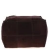 Suede Leather Square Boho Pouffe Brown: AGC-04