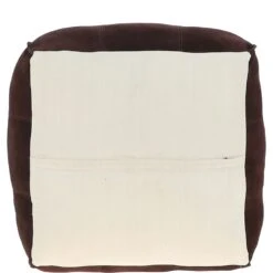 Suede Leather Square Boho Pouffe Brown: AGC-04 -Luxe Style Central suede leather square boho pouffe brown agc 04 p7666 27674 image