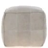 Suede Leather Square Boho Pouffe Off-White: AGC-03 -Luxe Style Central suede leather square boho pouffe off white agc 03 p7655 27664 image