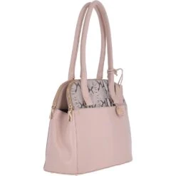 Suede Snake Print Long Handled Three Section Shoulder Bag Dusty Pink – 62661 -Luxe Style Central suede snake print long handled three section shoulder bag dusty pink 62661 p3644 15585 image