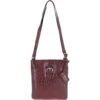 Tab Small Zip Top Leather Cross Body Bag Aubergine/Croc -Luxe Style Central tab small zip top leather cross body bag aubergine croc p6629 24192 image