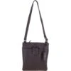Tab Small Zip Top Leather Cross Body Bag Aubergine