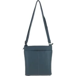 Tab Small Zip Top Leather Cross Body Bag Blue -Luxe Style Central tab small zip top leather cross body bag blue p4333 18566 image