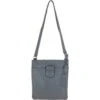 Tab Small Zip Top Leather Cross Body Bag Dark Grey -Luxe Style Central tab small zip top leather cross body bag dark grey p6650 24272 image
