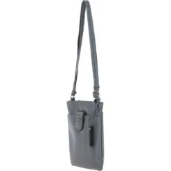 Tab Small Zip Top Leather Cross Body Bag Dark Grey -Luxe Style Central tab small zip top leather cross body bag dark grey p6650 24273 image