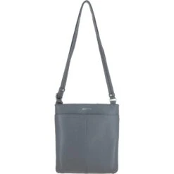 Tab Small Zip Top Leather Cross Body Bag Dark Grey -Luxe Style Central tab small zip top leather cross body bag dark grey p6650 24274 image