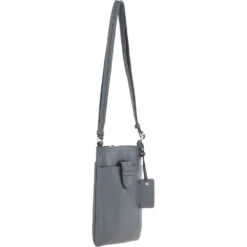 Tab Small Zip Top Leather Cross Body Bag Dark Grey -Luxe Style Central tab small zip top leather cross body bag dark grey p6650 24275 image