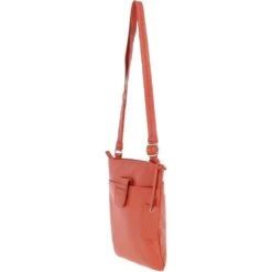 Tab Small Zip Top Leather Cross Body Bag Orange -Luxe Style Central tab small zip top leather cross body bag orange p4339 18589 image