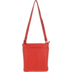 Tab Small Zip Top Leather Cross Body Bag Papaya -Luxe Style Central tab small zip top leather cross body bag papaya p4340 18574 image