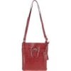 Tab Small Zip Top Leather Cross Body Bag Red/Croc -Luxe Style Central tab small zip top leather cross body bag red croc p6637 24224 image