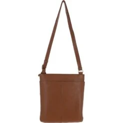 Tab Small Zip Top Leather Cross Body Bag Tan -Luxe Style Central tab small zip top leather cross body bag tan p4342 18586 image