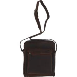 Tablet Friendly Medium Vintage Leather Body Bag Brown: Paddy