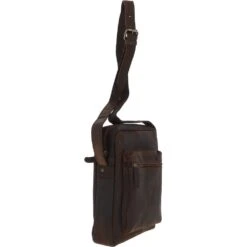 Tablet Friendly Medium Vintage Leather Body Bag Brown: Paddy -Luxe Style Central tablet friendly medium vintage leather body bag brown paddy p4222 18010 image