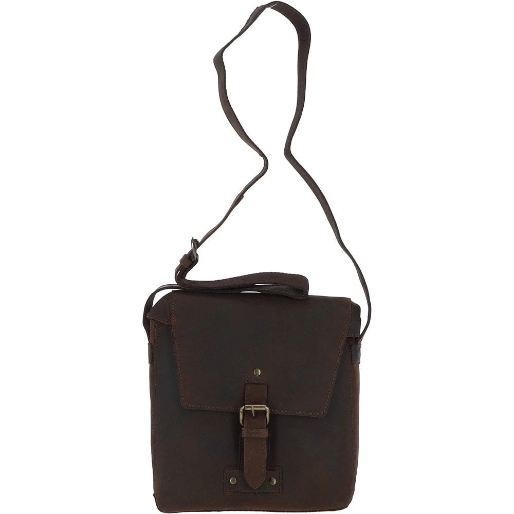 Tablet Friendly Medium Vintage Leather Messenger Bag Brown: Monti 3 Tablet Friendly Medium Vintage Leather Messenger Bag Brown: Monti