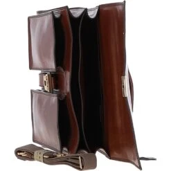 The Bridge Men's Italian Leather Briefcase Brown: 06447901 -Luxe Style Central the bridge mens italian leather briefcase brown 06447901 p6305 22858 image
