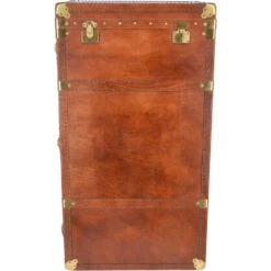 The Bridge Vintage Large Italian Vegetable Tanned Leather Saddle Trunk Brown : 00008840401
