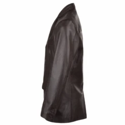 Three Button Leather Blazer Mid Brown: Malone -Luxe Style Central three button leather blazer mid brown malone p1086 4569 image