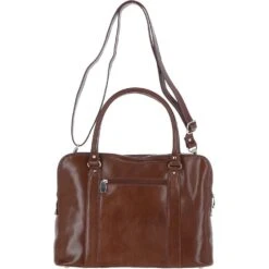 Three Section Large Veggie Tanned Leather Bag Brown/vt: Gina -Luxe Style Central three section large veggie tanned leather bag brown vt gina p6771 24650 image