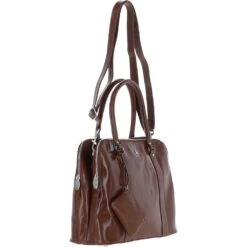 Three Section Large Veggie Tanned Leather Bag Brown/vt: Gina -Luxe Style Central three section large veggie tanned leather bag brown vt gina p6771 24651 image