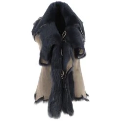 Toscana Double Collar Suede Leather Gilet Taupe: Pegasus