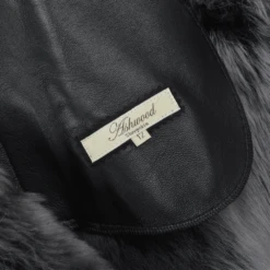 Toscana Long Haired Shearling Jacket With Large Hood Black : Muna -Luxe Style Central toscana long haired shearling jacket with large hood black muna p852 3651 image