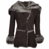 Toscana Longhaired Shearling Jacket With Large Hood Brown : Muna -Luxe Style Central toscana longhaired shearling jacket with large hood brown muna p853 3642 image