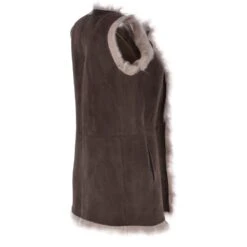 Toscana Suede Leather Gilet Brown : Wanda -Luxe Style Central toscana suede leather gilet brown wanda p2582 12037 image