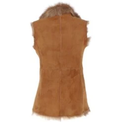 Toscana Suede Leather Gilet Honey: Hateya -Luxe Style Central toscana suede leather gilet honey hateya p6148 22045 image