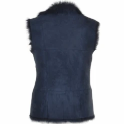 Toscana Suede Leather Gilet Navy : Kashmina -Luxe Style Central toscana suede leather gilet navy kashmina p857 3634 image