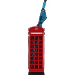 Traditional English London Phone Box Umbrella Holder Red Metallic Stand: DI-6783 -Luxe Style Central traditional english london phone box umbrella holder red metallic stand di 6783 p7647 27615 image