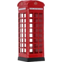 Traditional English London Phone Box Umbrella Holder Red Metallic Stand: DI-6783 -Luxe Style Central traditional english london phone box umbrella holder red metallic stand di 6783 p7647 27616 image