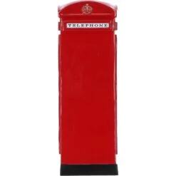 Traditional English London Phone Box Umbrella Holder Red Metallic Stand: DI-6783 -Luxe Style Central traditional english london phone box umbrella holder red metallic stand di 6783 p7647 27617 image