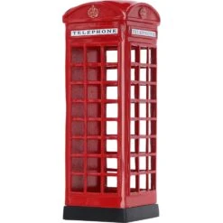 Traditional English London Phone Box Umbrella Holder Red Metallic Stand: DI-6783 -Luxe Style Central traditional english london phone box umbrella holder red metallic stand di 6783 p7647 27618 image