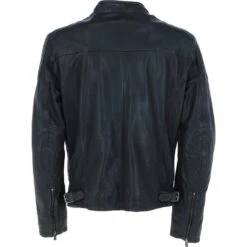 Men’s Leather Biker Jacket Charcoal: Edison -Luxe Style Central trapper men s leather biker jacket charcoal edison p6861 25418 image