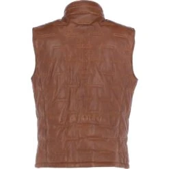 Men’s Leather Vest Cognac: 7956 -Luxe Style Central trapper men s leather vest cognac 7956 p6801 24916 image