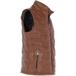 Men’s Leather Vest Cognac: 7956 -Luxe Style Central trapper men s leather vest cognac 7956 p6801 24917 image