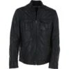 Mens Nappa Leather Jacket Black: Jason -Luxe Style Central trapper mens nappa leather jacket black jason p5794 20669 image