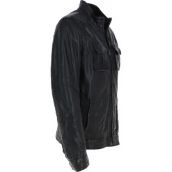 Mens Nappa Leather Jacket Black: Jason -Luxe Style Central trapper mens nappa leather jacket black jason p5794 20672 image