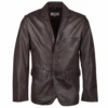 Two Button Leather Blazer Mid Brown : Capone -Luxe Style Central two button leather blazer mid brown capone p1084 4558 image