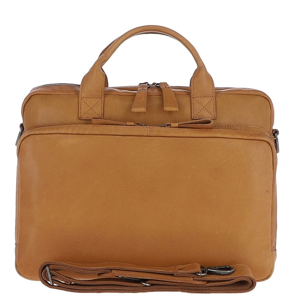 Two Section Waxy Leather Work Bag Cognac: W-75 3 Two Section Waxy Leather Work Bag Cognac: W-75